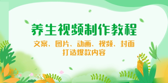 养生视频制作教程，文案、图片、动画、视频、封面，打造爆款内容-小艾项目网