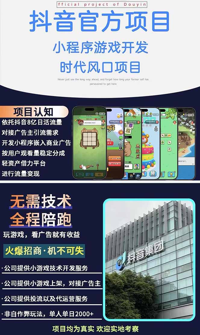 图片[1]-2025最热抖音官方项目 Ai时代风口项目小程序游戏开发 实测单个游戏日收...-小艾项目网