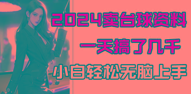 2024卖台球资料，一天搞了几千，小白轻松无脑上手-小艾项目网