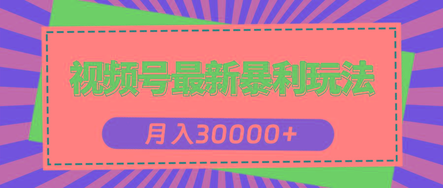 视频号最新暴利玩法，轻松月入30000+-小艾项目网