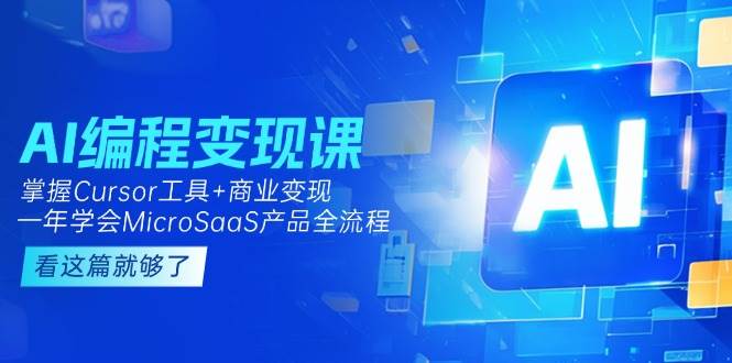 AI编程变现课：掌握Cursor工具+商业变现，一年学会MicroSaaS产品全流程-小艾项目网