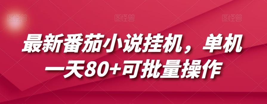 最新番茄小说挂机，单机一天80+可批量操作【揭秘】-小艾项目网
